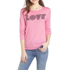 Zadig & Voltaire Wool Pink Love 3/4 Sleeve Pullover Sweater‎ Sz L Tagged, Fits S